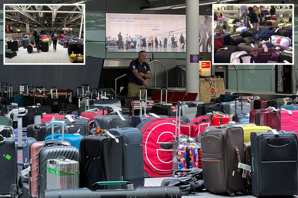 Lotnisko Heathrow jest w nieładzie, ponieważ bagaże są porzucane w terminalu, zmuszając pasażerów do niepołączenia się z ich lotami.